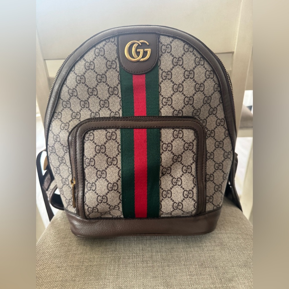 Gucci Brown and Red Backpack